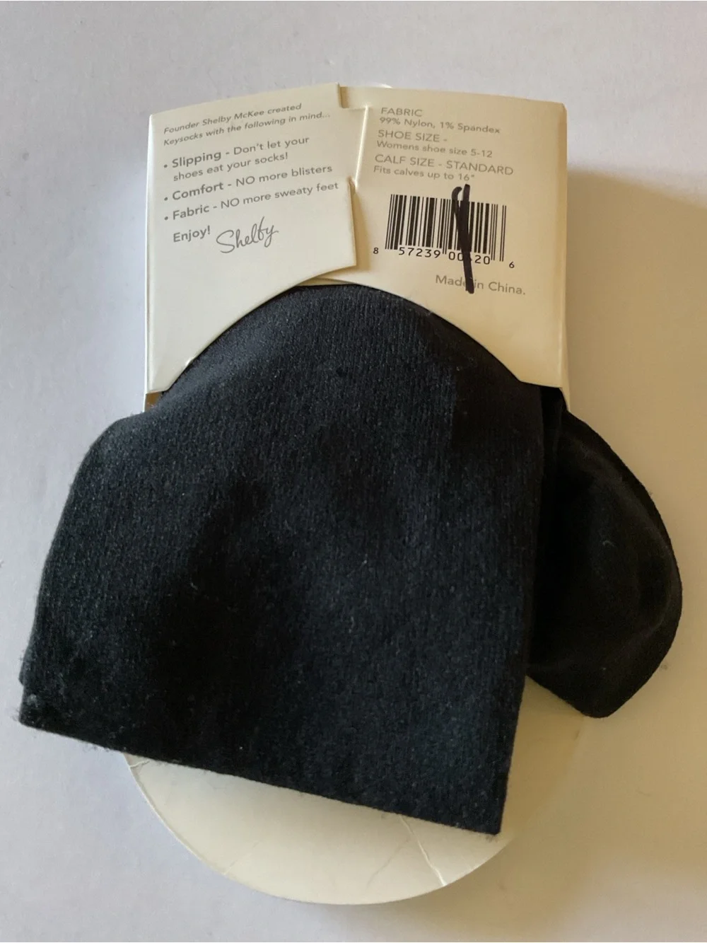 KEYSOCKS BARELY THERE NO SHOW SOCKS BLACK STANDARD FIT OS NWT